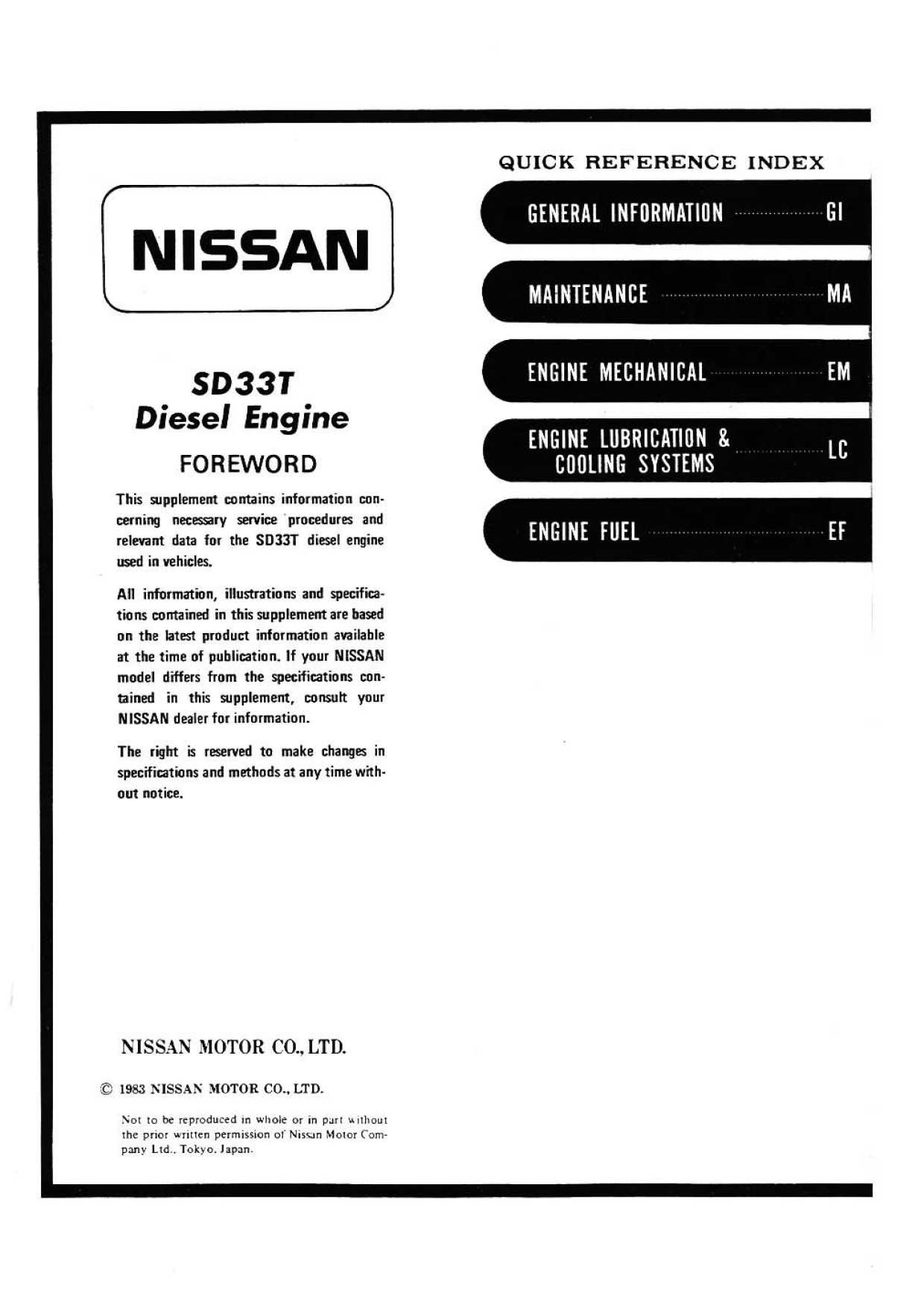 Nissan Sd22 Engine Service Manual